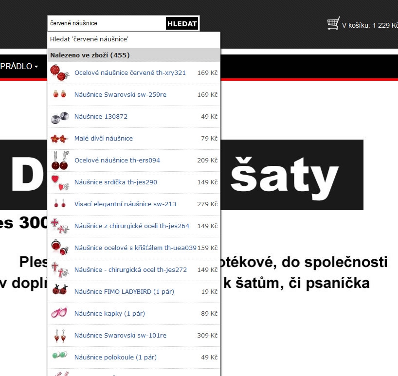 VYHLEDÁVÁNÍ BIŽUTERIE