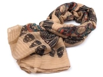 Šála 90x180cm potisk lebky (1 ks)