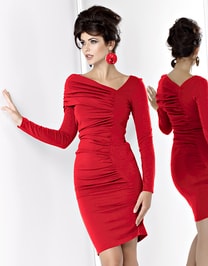 Červené koktejlové šaty KM05